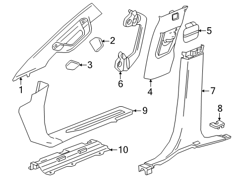 2024 Chevy Silverado 1500 Interior Trim - Cab Diagram