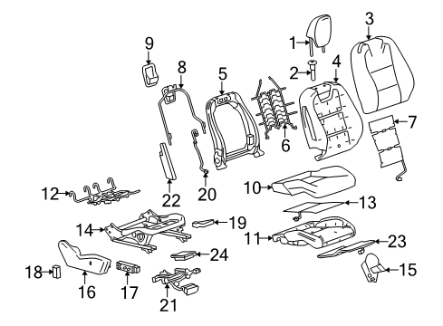 2013 Chevy Camaro Passenger Seat Components Diagram