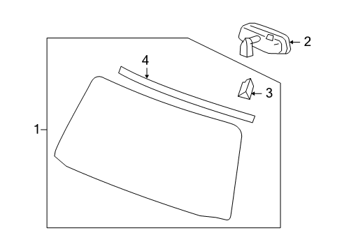 2009 Hummer H3T Mirror Inside, Rear Diagram for 25958623