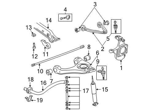 2000 Chevy Suburban 1500 Stabilizer Bar & Components Diagram 4 - Thumbnail