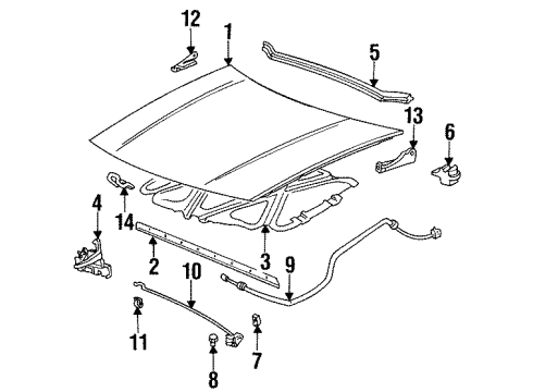 1998 Pontiac Grand Am Support Rod Diagram for 22598620