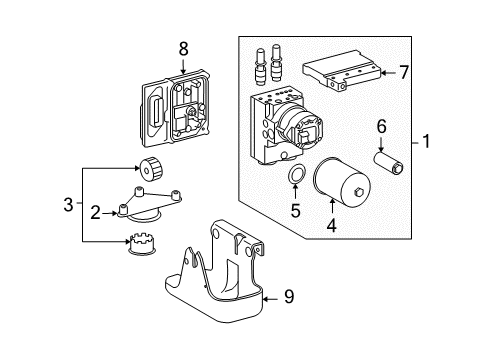 2010 Chevy Silverado 1500 ABS Components Diagram