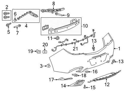 2012 Buick Regal Bumper & Components - Rear Diagram