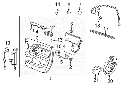 2014 Buick Enclave Energy Absorber, Inner Passenger Side Diagram for 15220261