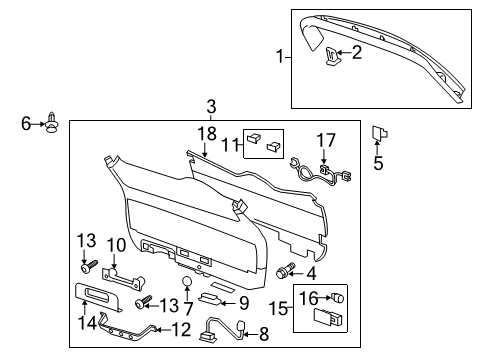 2010 Buick Enclave Bumper Cover Screw Diagram for 11589014