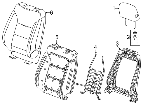 2024 Chevy Silverado EV Driver Seat Components Diagram