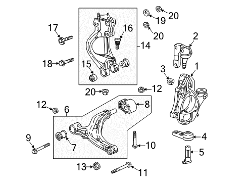 2018 Buick Cascada Knuckle, Driver Side Diagram for 13409306