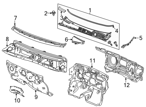 2021 Chevy Trax Cowl Diagram