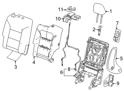 2024 GMC Acadia Second Row Seats Diagram 3 - Thumbnail