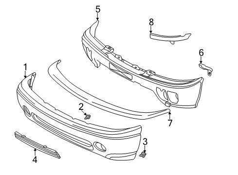 2004 GMC Yukon XL 1500 Bumper & Components - Front Diagram
