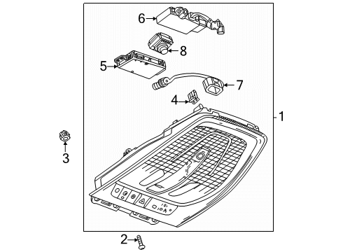 2025 Cadillac ESCALADE IQ Overhead Console Diagram