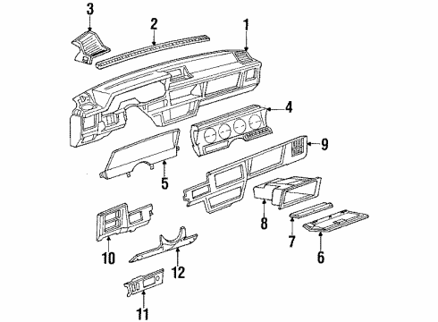 1984 Buick Skyhawk Visor Bracket Diagram for 20037305