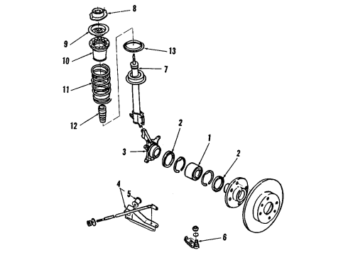 1985 Chevy Spectrum Front Suspension Components Diagram