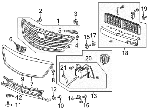 2017 Cadillac CT6 Emblem, Front Diagram for 23444635