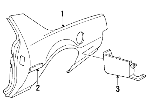 1991 Chevy Camaro Body Side Molding, Front Diagram for 20682918