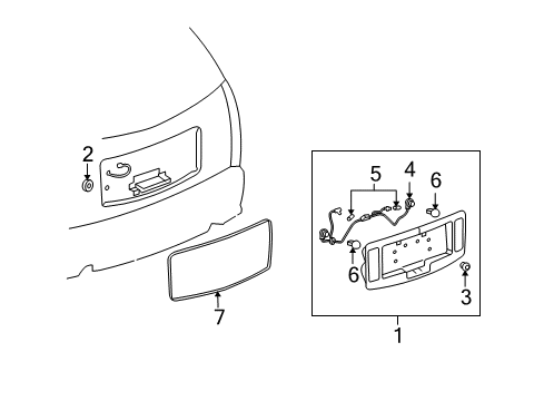 2007 Cadillac SRX Bumper, Rear Diagram for 25735605