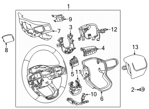 2024 GMC Acadia Cover-Steering Wheel Airbag Access Hole *Backen Blackk Diagram for 85144423