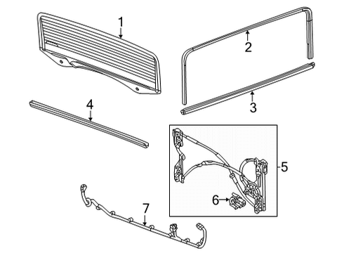 2024 GMC Hummer EV Pickup Back Glass Diagram