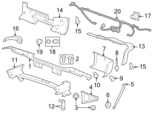 2010 Chevy Silverado 1500 Bumper & Components - Rear Diagram