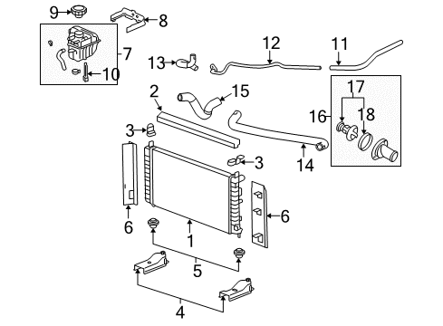 2006 Chevy Malibu Radiator & Components Diagram 3 - Thumbnail