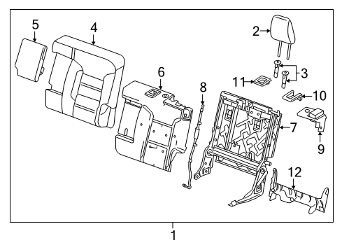 2023 GMC Acadia Rear Seat Components Diagram 3 - Thumbnail