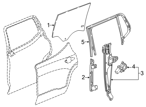 2017 GMC Acadia Window Regulator, Rear Passenger Side Diagram for 84932476