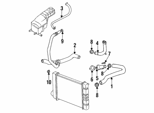 1993 Oldsmobile Achieva Radiator Hoses Diagram