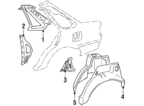 1985 Chevy Nova Inner Components - Quarter Panel Diagram 2 - Thumbnail