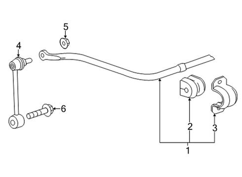2020 Cadillac CT4 Stabilizer Bar & Components Diagram