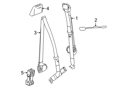 2022 GMC Sierra 3500 HD Buckle Kit-Rear Seat Belt *Dark Atmospher Diagram for 86824479
