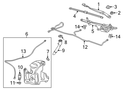 2019 Buick LaCrosse Wiper Blade, Passenger Side Diagram for 26216539