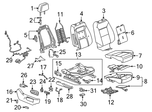2021 GMC Sierra 1500 Cushion Cover, Passenger Side Diagram for 84536039
