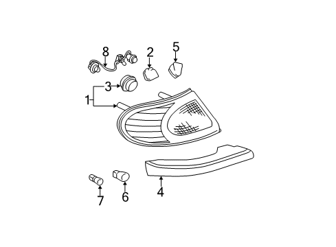 2001 Buick LeSabre Tail Lamp Assembly, Driver Side Diagram for 15228559