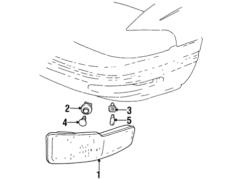 1999 Buick LeSabre Parking/Marker Lamp, Driver Side Diagram for 5977563