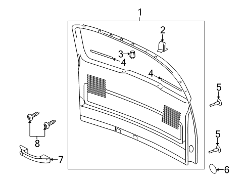 2006 Saturn Relay Gate Trim Panel Insulator Diagram for 15029828