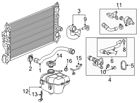 2018 Buick Cascada Lower Hose Diagram for 13383058