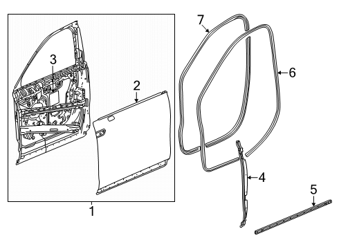 2025 Cadillac ESCALADE IQ Door & Components Diagram