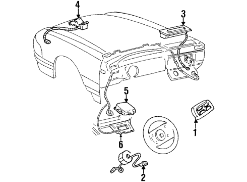 1997 Cadillac Seville Air Bag Components Diagram