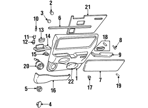 1995 Oldsmobile Aurora Door Trim Panel Upper Retainer, Front Diagram for 25535427