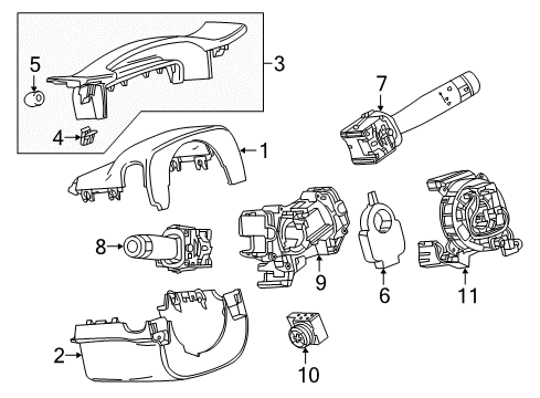 2016 Cadillac ATS Upper Shroud Diagram for 23189846