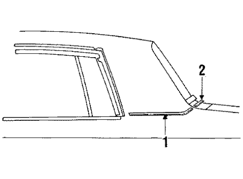 1988 Oldsmobile Cutlass Calais Moldings - Roof Diagram