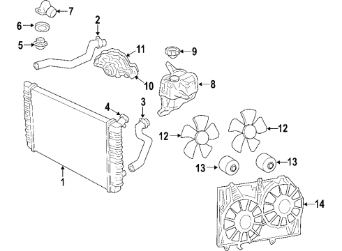 2008 Buick Lucerne Cooling Fan, Driver Side Diagram for 21999768