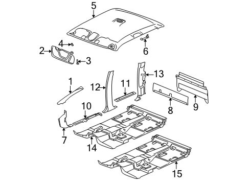 2005 Chevy Silverado 2500 HD Interior Trim - Cab Diagram