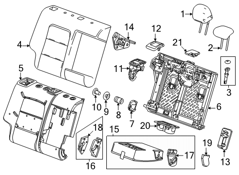 2025 Chevy Equinox Rear Seat Components Diagram