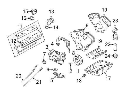 2003 Cadillac CTS Guide Tube Diagram for 24467217