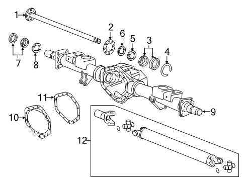 2016 Chevy Silverado 3500 HD Outer Bearing Lock Ring, Rear Diagram for 22793218
