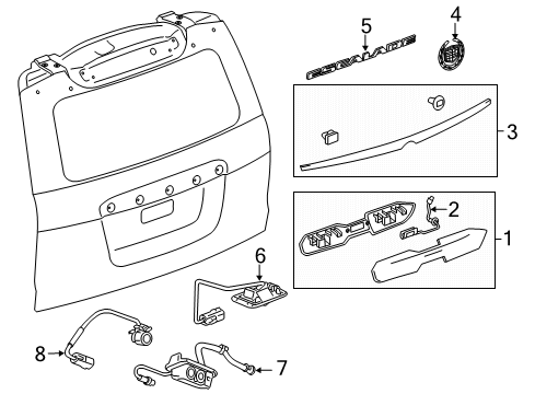 2015 Cadillac Escalade Exterior Trim - Lift Gate Diagram