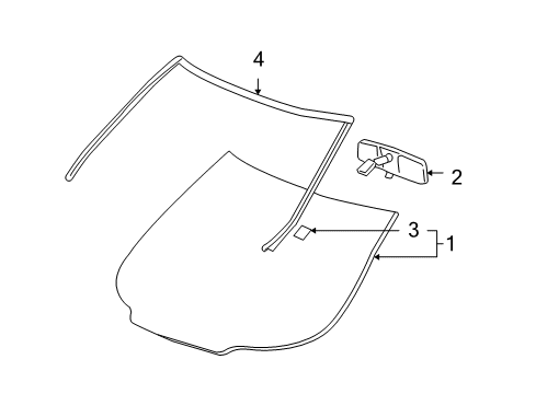 2007 Chevy Uplander Glass - Windshield Diagram
