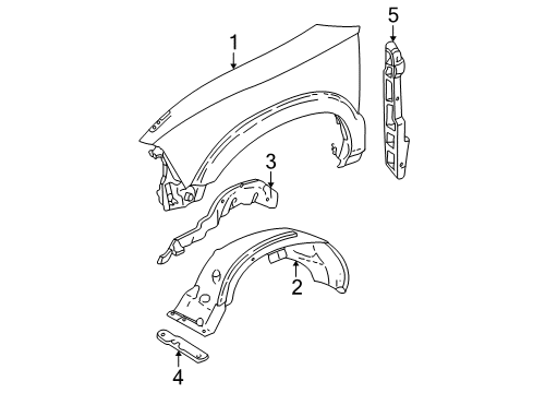 1994 Chevy S10 Fender & Components Diagram