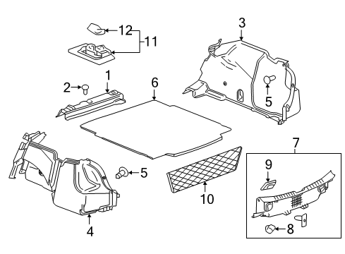 2025 Chevy Malibu Interior Trim - Rear Body Diagram